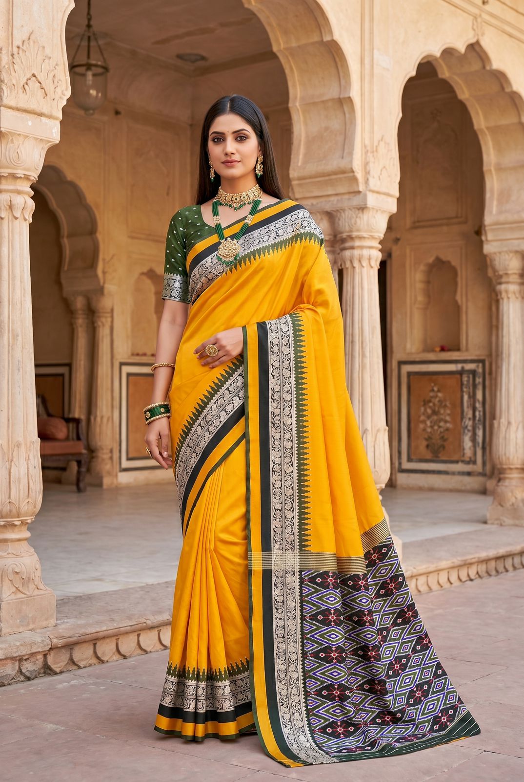 Dalliance Yellow Pure Zari Weaving Banarasi Silk Saree With Surpassing Blouse Piece