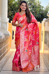 Winsome Magenta Soft Banarasi Silk Saree With Lassitude  Blouse Piece