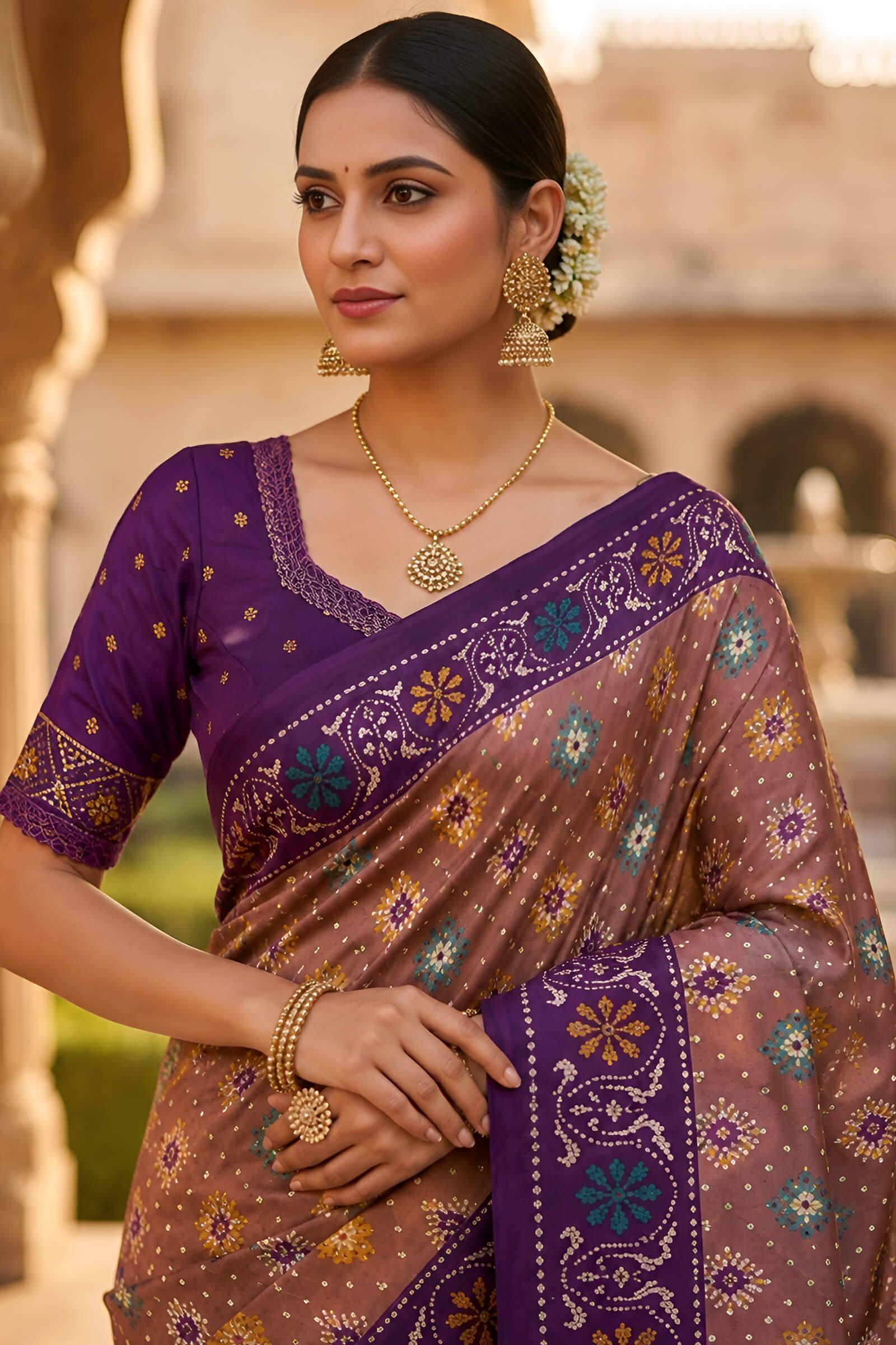 Inimitable Pink Patola Silk Saree with Delectable Blouse Piece