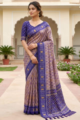 Ailurophile Lavender Patola Silk Saree with Lagniappe Blouse Piece