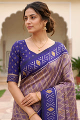 Ailurophile Lavender Patola Silk Saree with Lagniappe Blouse Piece