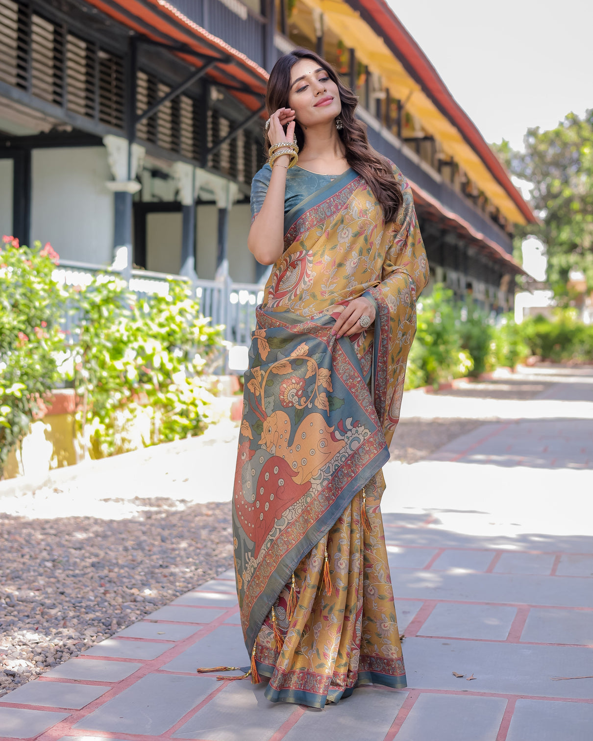 Maroon handloom cotton saree with intricate peacock floral art contrast green pallu