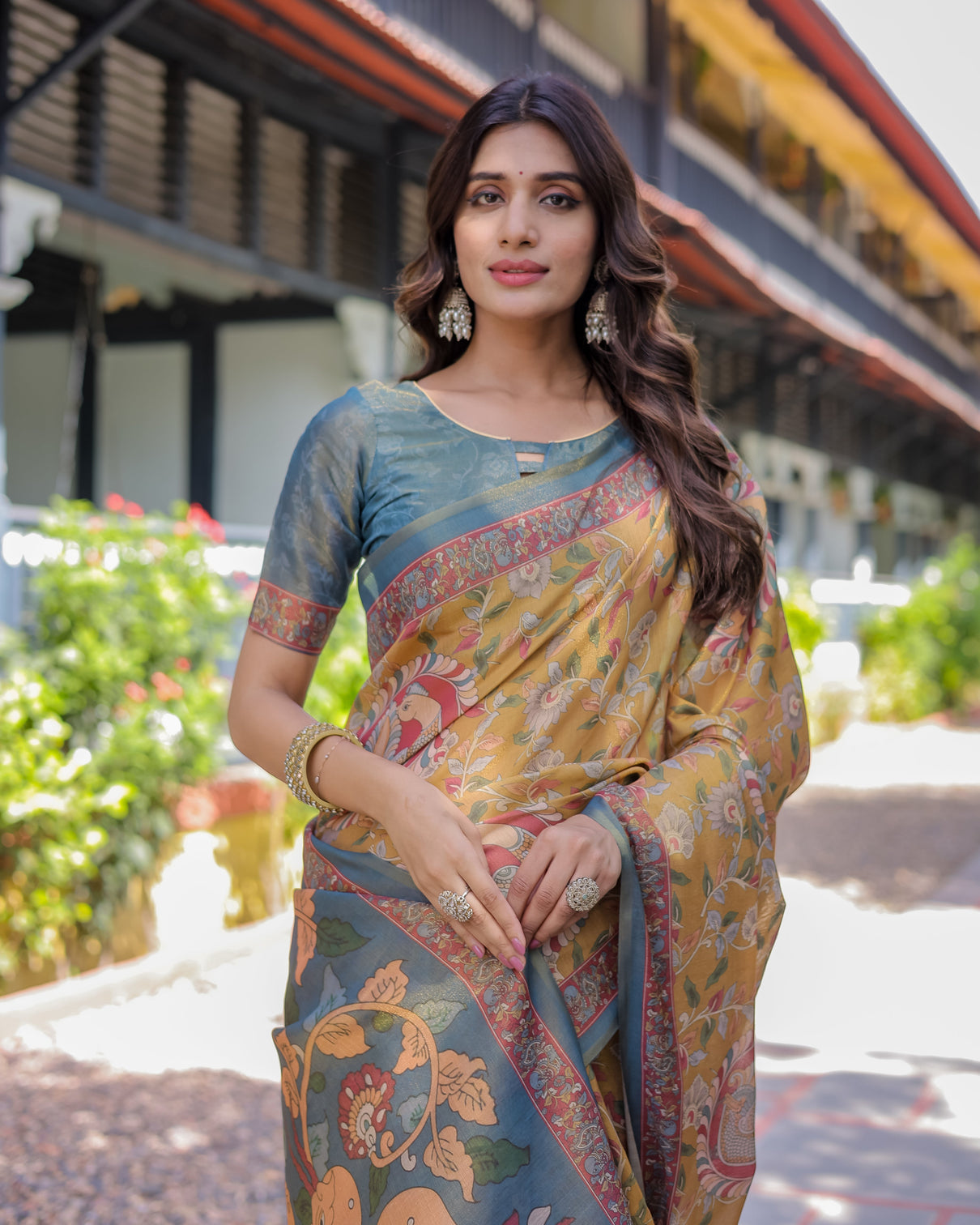 Maroon handloom cotton saree with intricate peacock floral art contrast green pallu