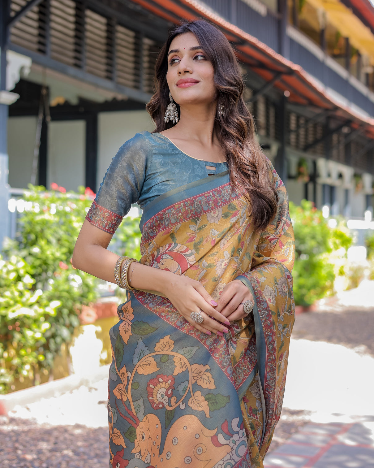 Maroon handloom cotton saree with intricate peacock floral art contrast green pallu