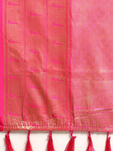 Pure Organza Floral Print Zari Work Saree