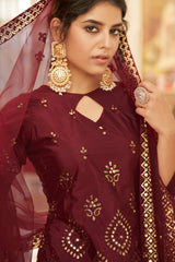 Outstanding Beige Gota Work Chinon Festival Wear Lehenga Choli