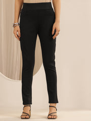 Mameraa Black Solid Blend Jegging - Mameraa