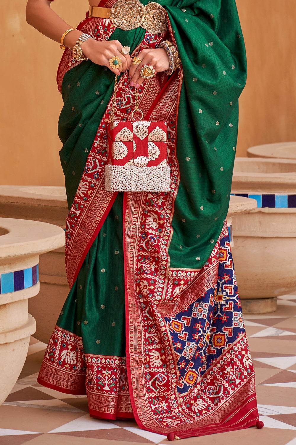 Emerald Green Patola Saree