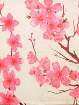 Beautiful Off White Linen Floral Printed Saree