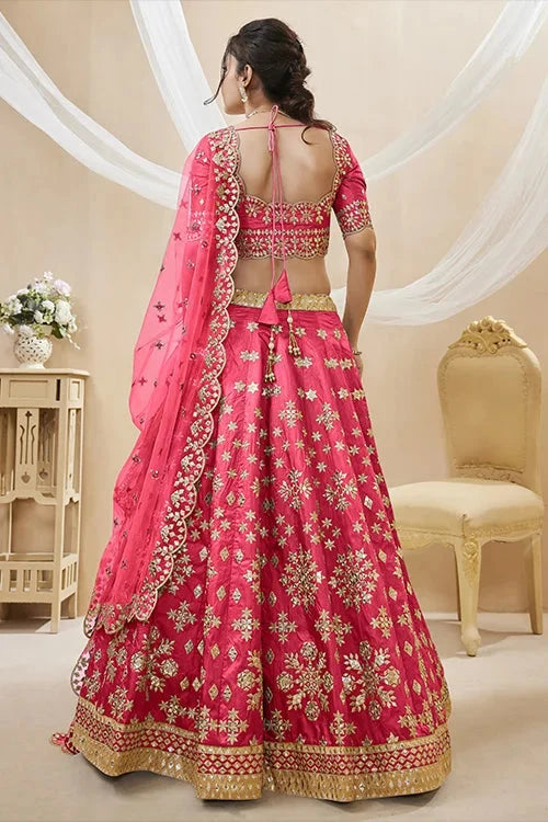Beautiful Pink Traditional Embroidered Lehenga Choli