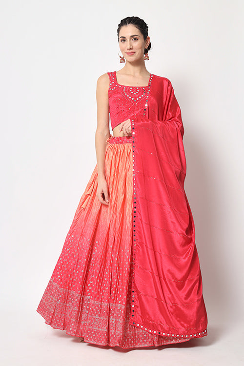 Pink Color Exclusive Silk Foil Printed Lehenga Choli Collection