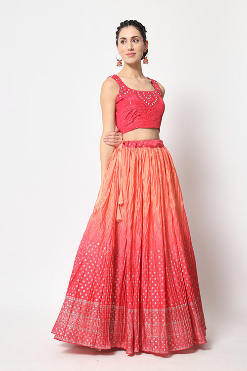 Pink Color Exclusive Silk Foil Printed Lehenga Choli Collection