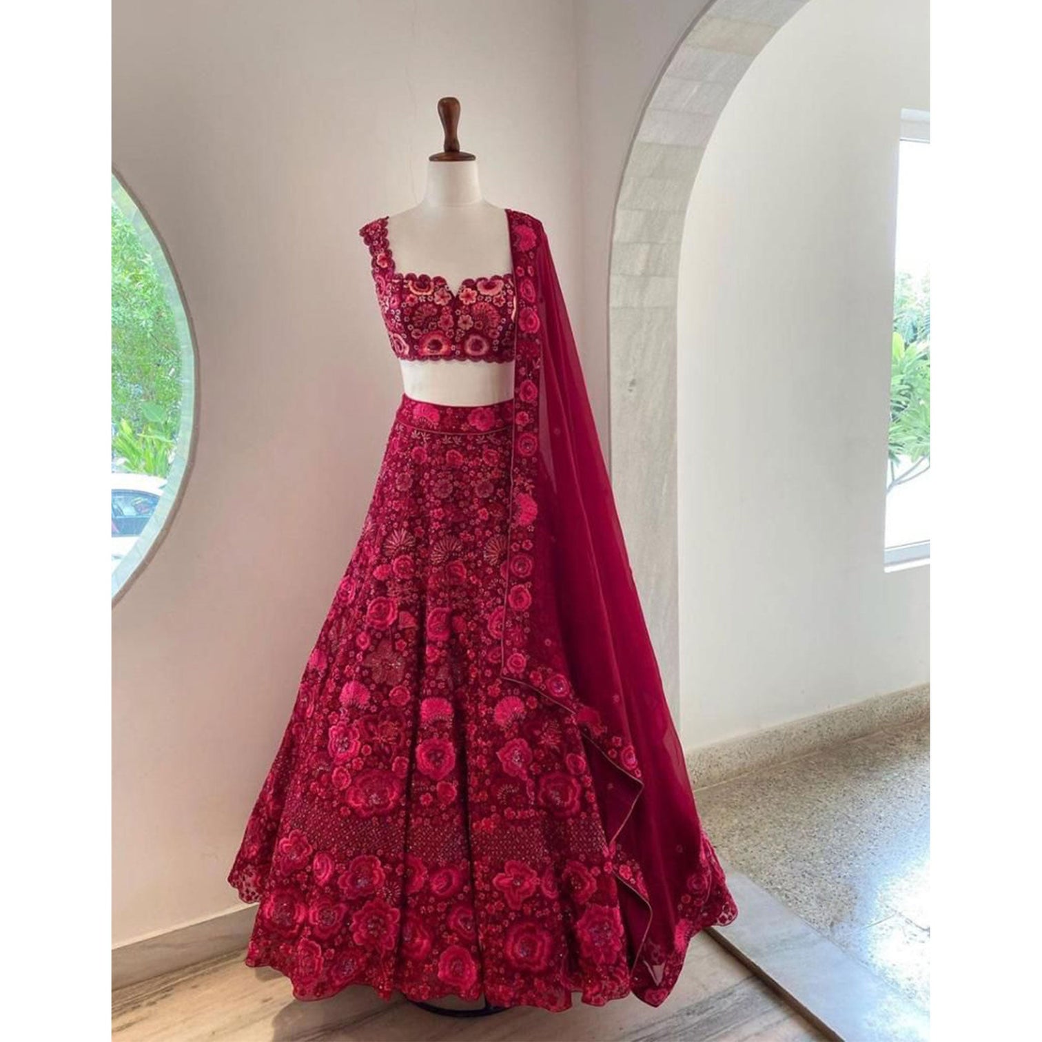 Pink Designer Lehenga Choli in Georgette with Embroidery Sequence work for Wedding and Engagement