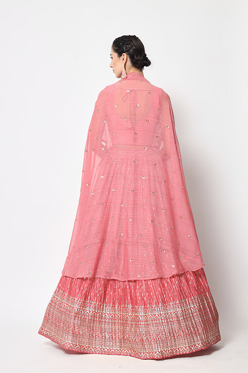 Pink Designer Party Wear Lehenga Choli with Fancy Dupatta Style