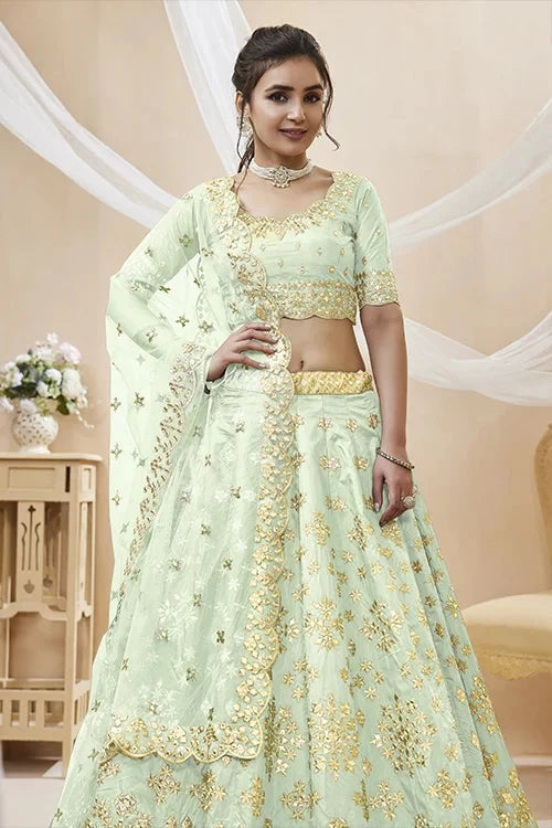 Pista Color Exclusive Designer Art Silk Ready to Wear Lehenga Choli