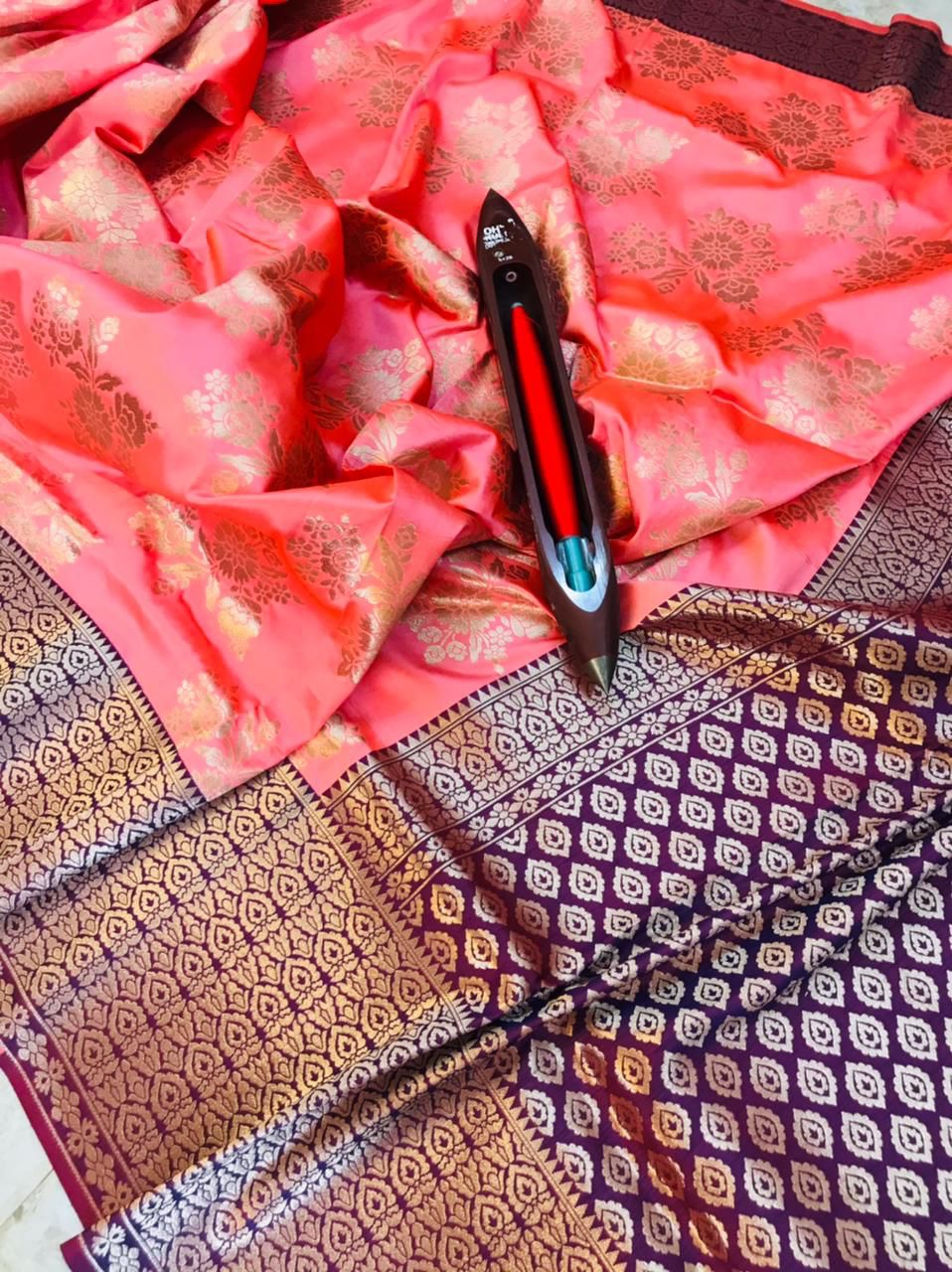 Scrumptious Baby Pink Kanjivaram Silk With Alluring Blouse Piece