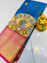 Classy Blue Soft Silk Saree With Capricious Blouse Piece