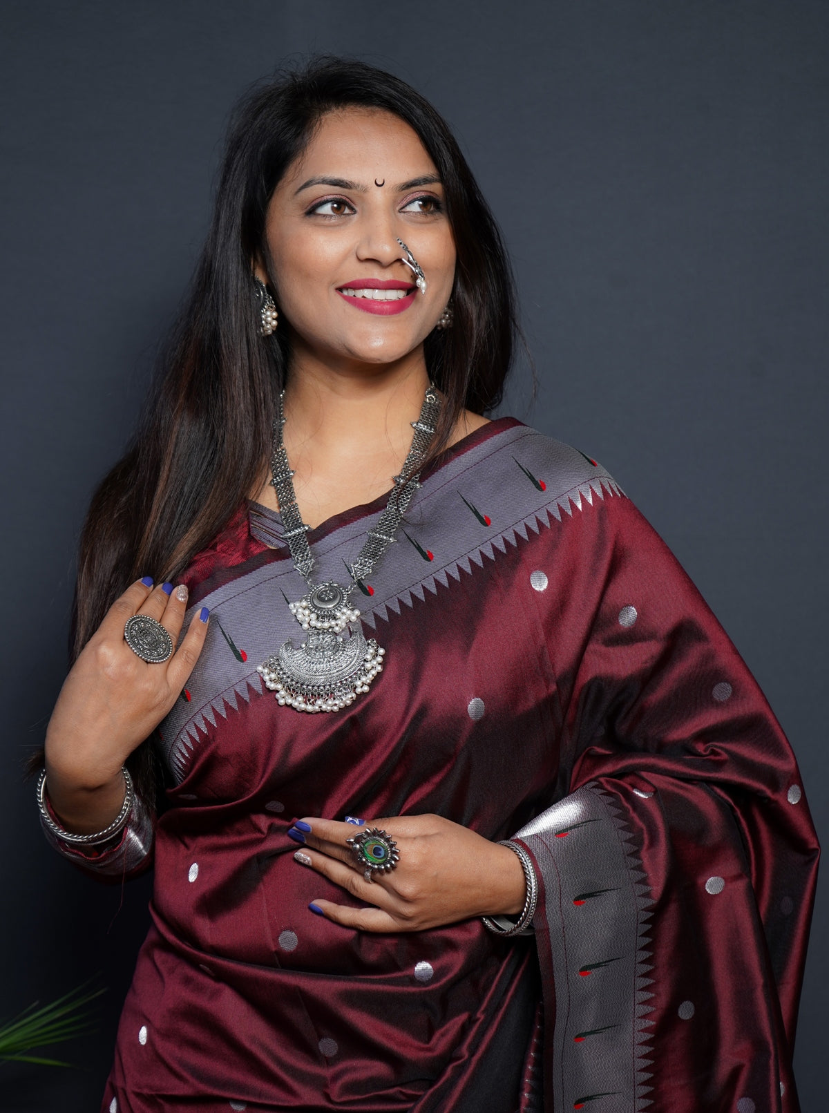 Bewitching Brown Paithani Silk Saree With Angelic Blouse Piece - Mameraa