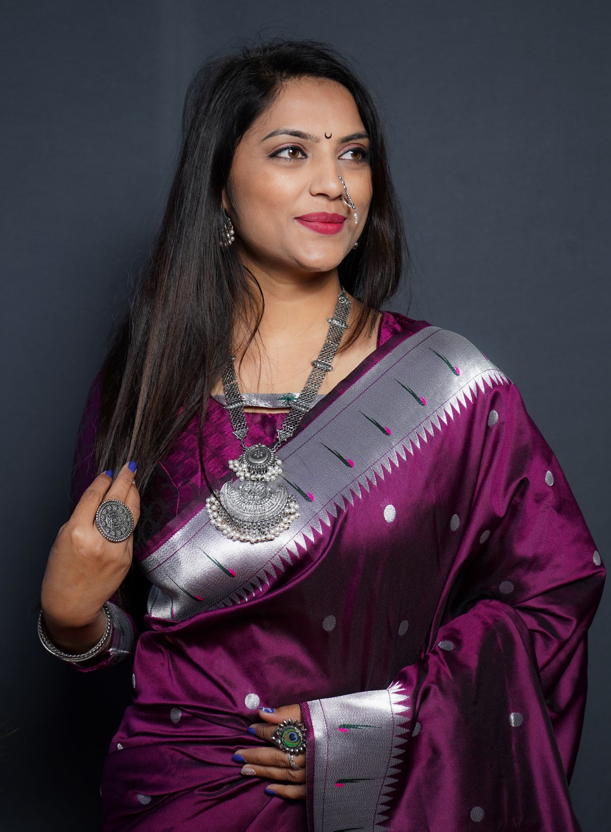 Ideal Purple Paithani Silk Saree With Angelic Blouse Piece