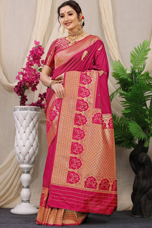 Mellifluous Purple Kanjivaram Silk With Sizzling Blouse Piece