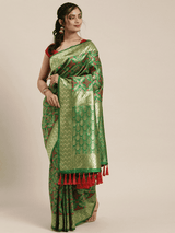 Patola Silk Saree Woven Design With Zari Border