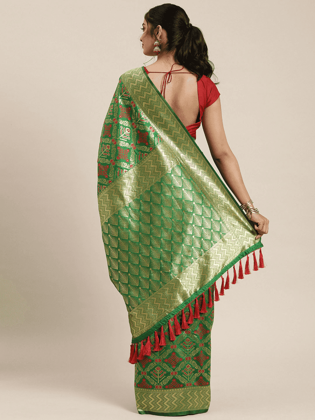 Patola Silk Saree Woven Design With Zari Border