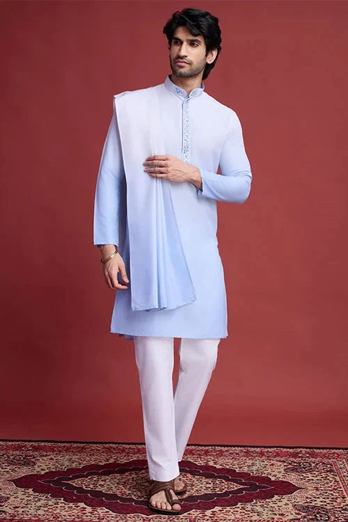 Designer Men’s Kurta Set with Real Mirror Work Collection