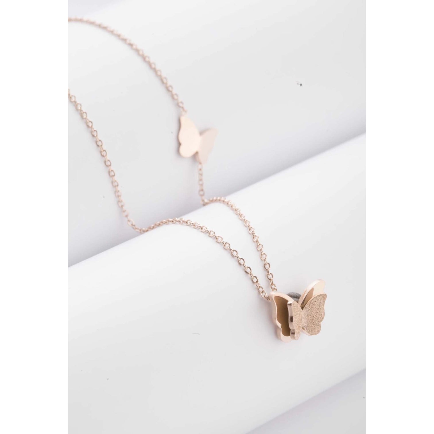 Premium Iconic Crystal Butterfly for Girls Women Brass Pendant Set