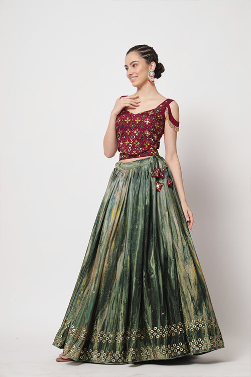 Printed Style Contrast Color Wholesale Rate Lehenga Choli Collection