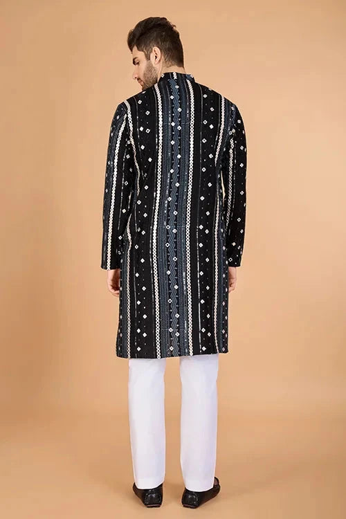 Exclusive Full Heavy Embroidered Wedding Special Mens Kurta