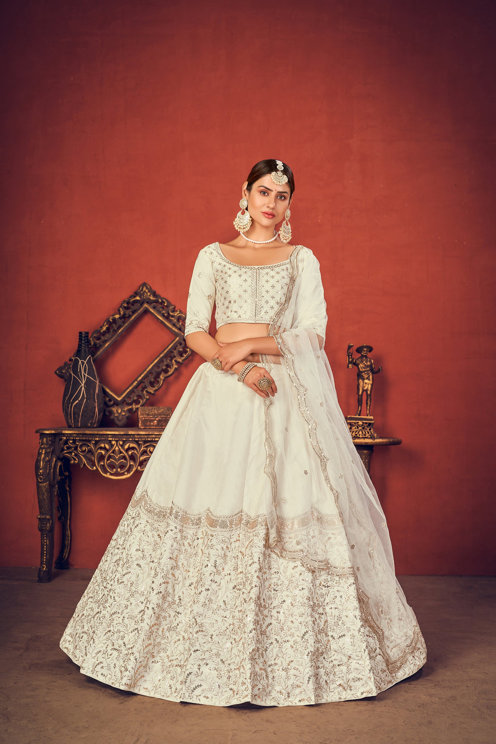 Pure Art Silk Lehenga Choli , Blouse Lahenga, Handwork Lahenga, Sequence Work Lahenga, Digital Print Lahenga, Embroidery Work Lahenga