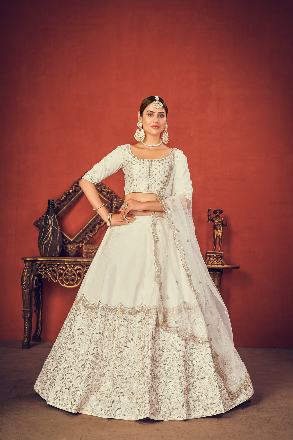 Pure Art Silk Lehenga Choli , Blouse Lahenga, Handwork Lahenga, Sequence Work Lahenga, Digital Print Lahenga, Embroidery Work Lahenga