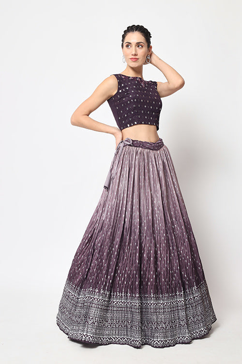 Purple Color Party Wear Lehenga Choli Set Collection