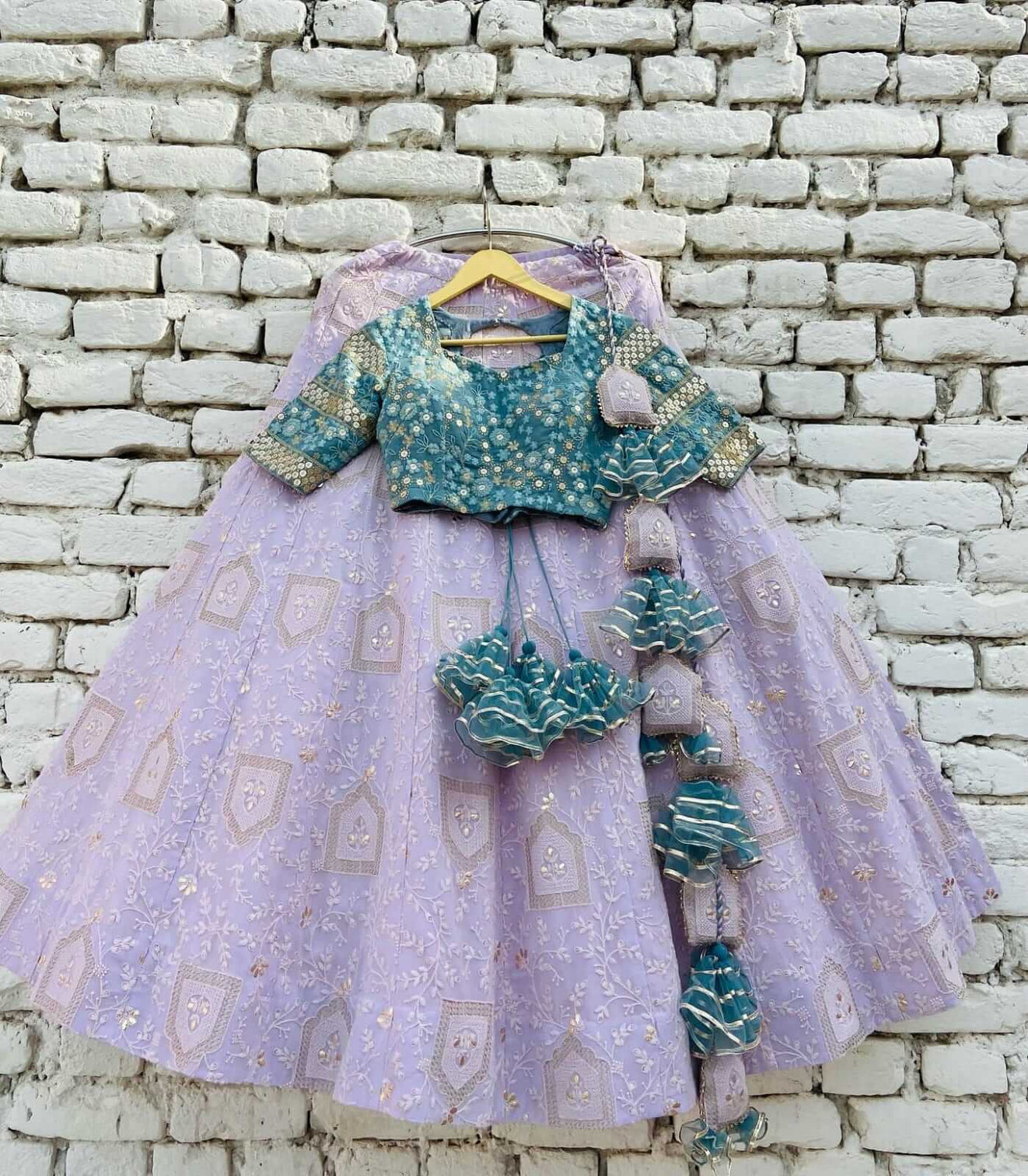 Purple Lehenga Choli in Georgette with Sequence and Zari Work