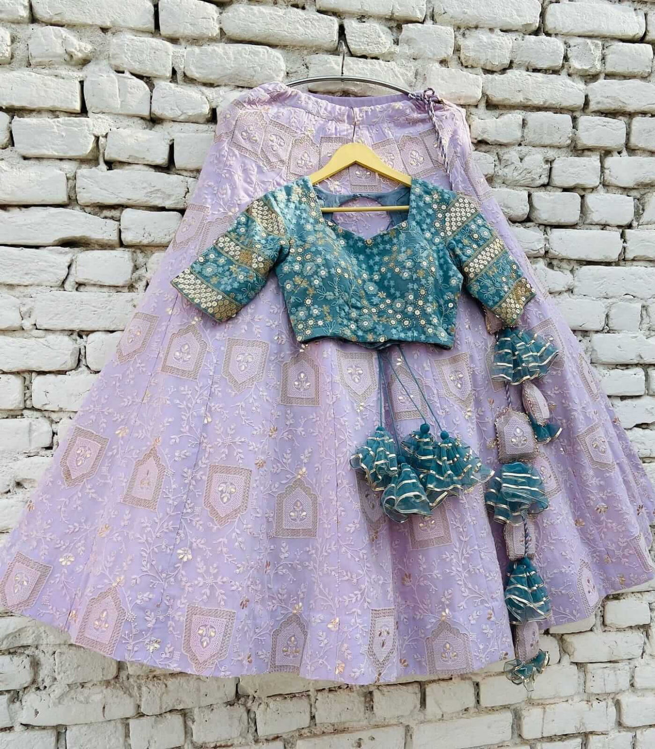Purple Lehenga Choli in Georgette with Sequence and Zari Work