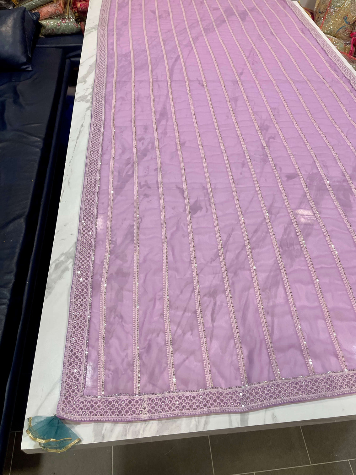 Purple Lehenga Choli in Georgette with Sequence and Zari Work