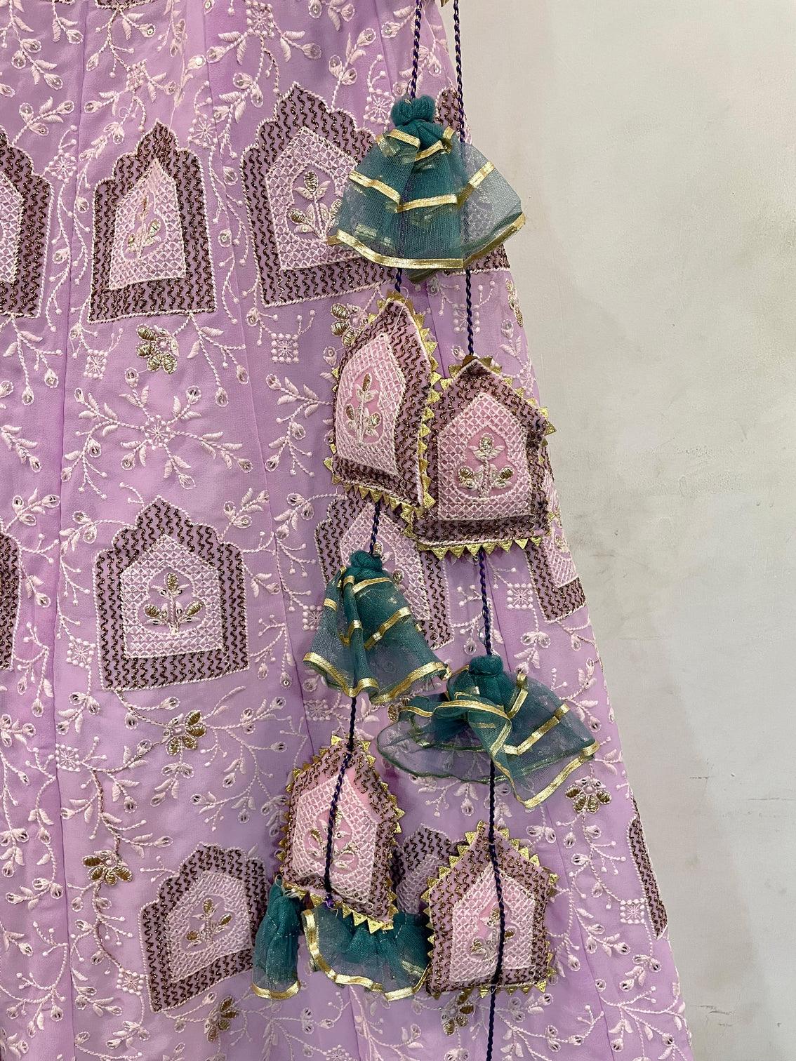 Purple Lehenga Choli in Georgette with Sequence and Zari Work