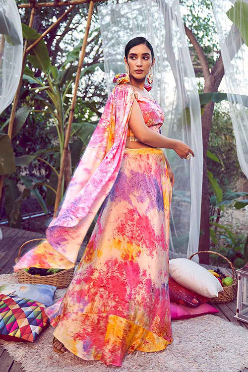 Purple Pink Elegant Printed Plus Size Lehenga Choli Collection