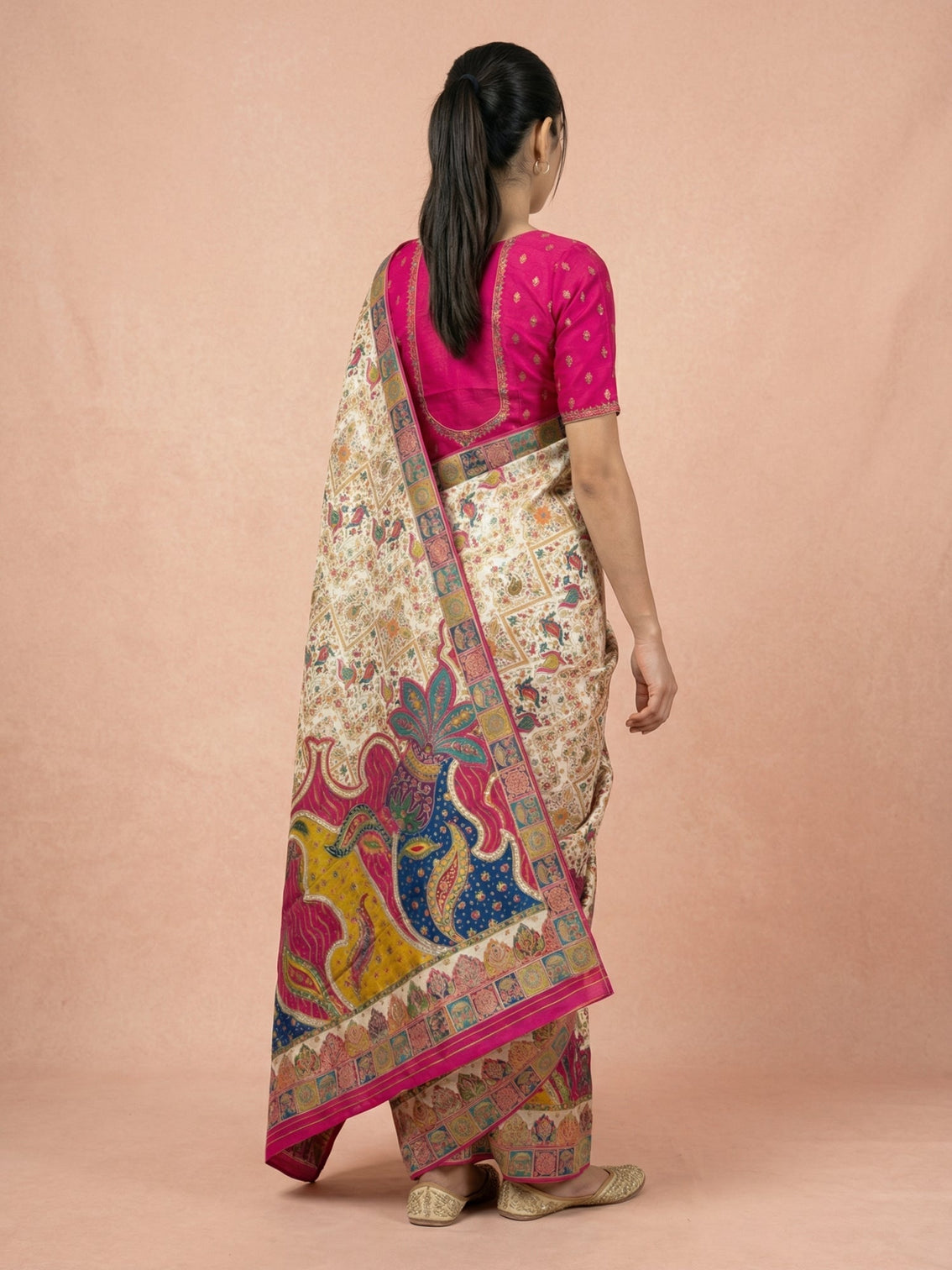 Wedding wear pure viscose silk saree with meenakari zari weaving