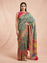 RAMA Pure Viscose Silk Meenakari Zari Woven Saree with Traditional Pallu and Brocade Blouse