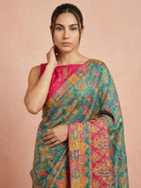RAMA Pure Viscose Silk Meenakari Zari Woven Saree with Traditional Pallu and Brocade Blouse