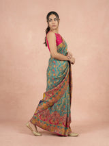 RAMA Pure Viscose Silk Meenakari Zari Woven Saree with Traditional Pallu and Brocade Blouse