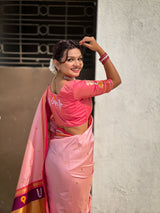 Top Trending Vitthala Contrast Paithani Saree Rakhumai Soft Silk Traditional Design