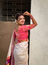 Top Trending Vitthala Contrast Paithani Saree Rakhumai Soft Silk Traditional Design