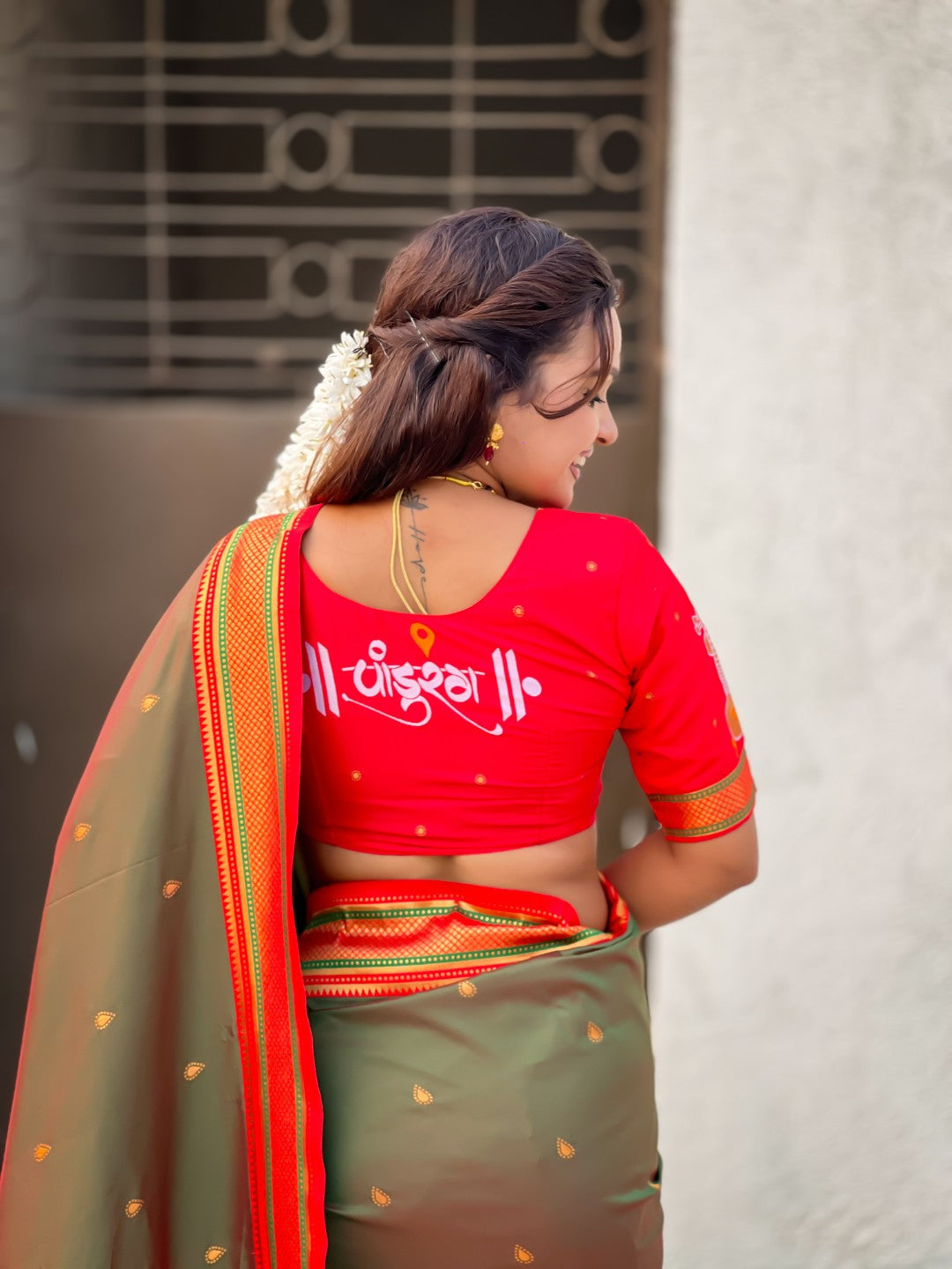 Top Trending Vitthala Contrast Paithani Saree Rakhumai Soft Silk Traditional Design