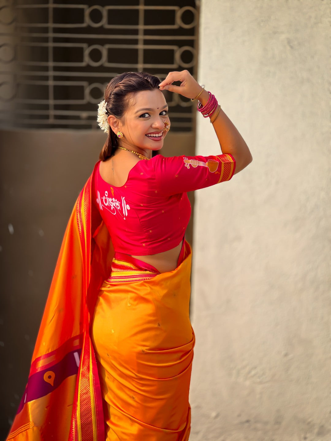 Top Trending Vitthala Contrast Paithani Saree Rakhumai Soft Silk Traditional Design