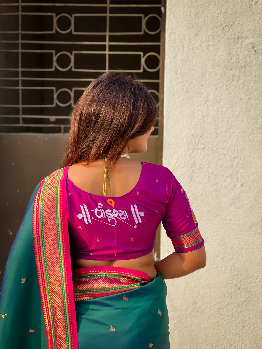 Top Trending Vitthala Contrast Paithani Saree Rakhumai Soft Silk Traditional Design