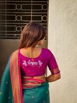 Top Trending Vitthala Contrast Paithani Saree Rakhumai Soft Silk Traditional Design
