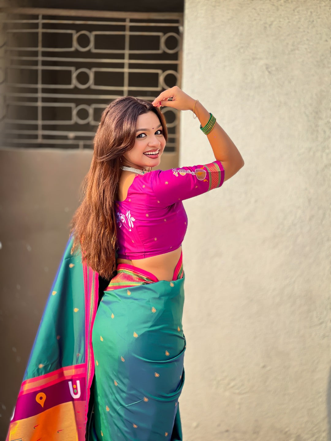 Top Trending Vitthala Contrast Paithani Saree Rakhumai Soft Silk Traditional Design