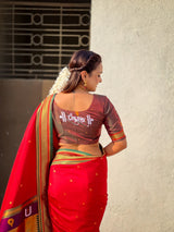Top Trending Vitthala Contrast Paithani Saree Rakhumai Soft Silk Traditional Design
